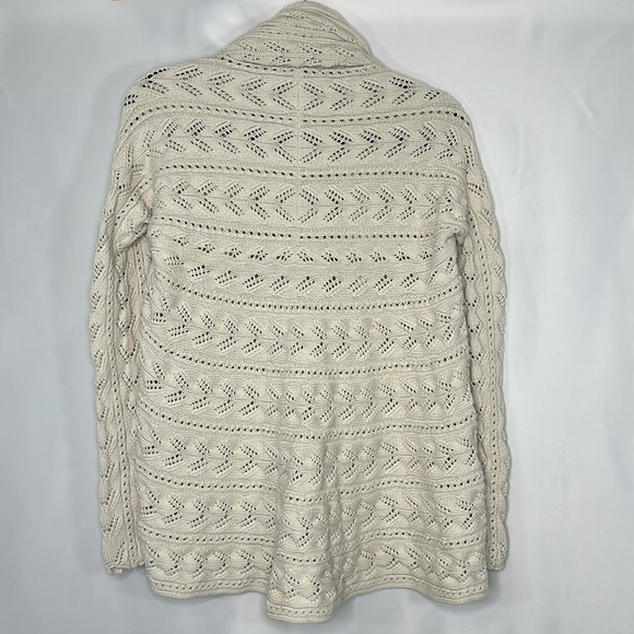 CAbi Pointelle Knit Shawl Front Cardigan Size M - Picture 4 of 8